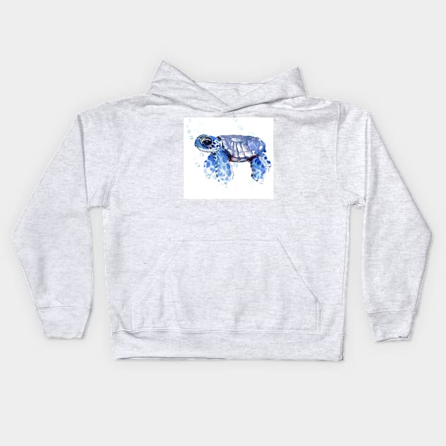 Sea Turtle, cute Turtle Blue turtle Kids Hoodie by surenart